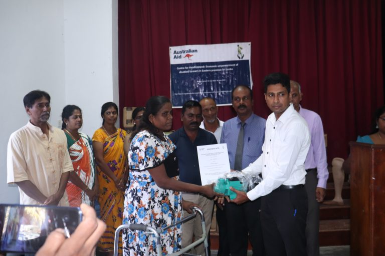 Economic Empowerment Of Disabled Farmers in Eastern Province Sri Lanka